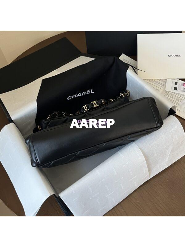 Replica Chanel 24P New Hobo Bag in Lambskin AS4754 Black 11