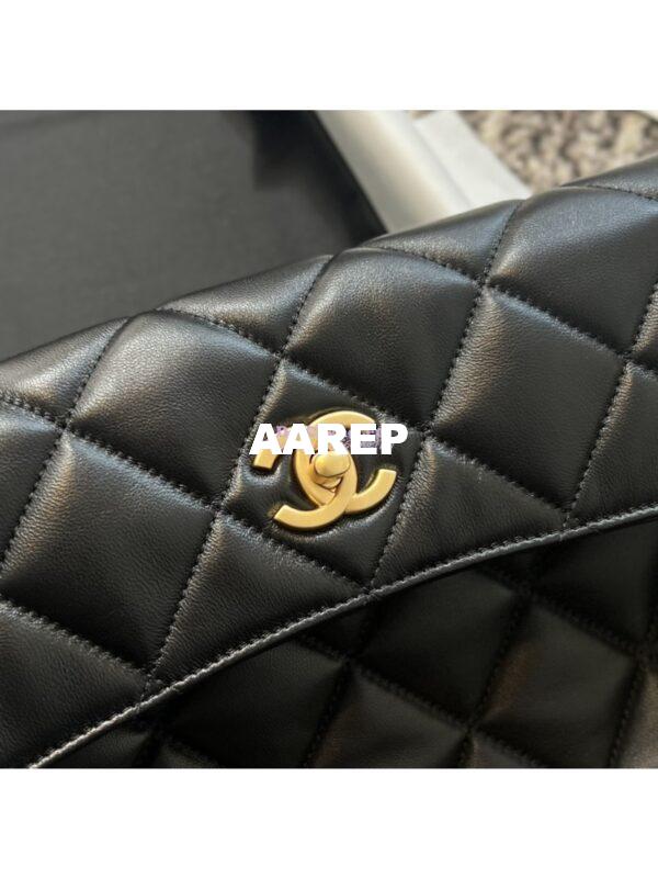 Replica Chanel 24P New Large Hobo Bag in Lambskin AS4777 Black 4