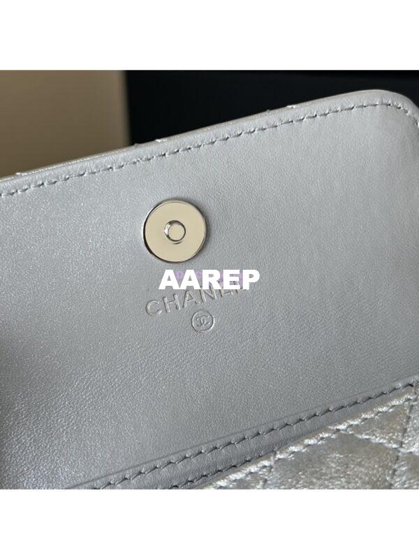 Replica Chanel 24C Silver Quilted Sheepskin Star Waist Bag 2 in 1 Limited Edition CD0144 7