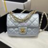 Replica Chanel 24P Seasonal Mini Flap Bag with Pearl Top Handle Chain AS4385 White