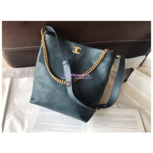 Replica Chanel Calfskin Hobo Bag A57576 Blue 2