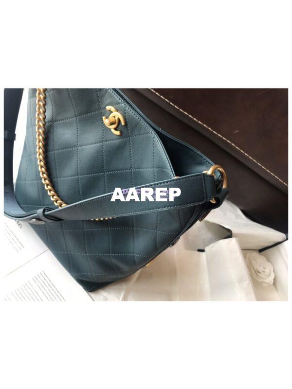 Replica Chanel Calfskin Hobo Bag A57576 Blue 3