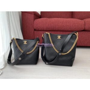 Replica Chanel Calfskin Hobo Bag A57573 Black with Red Trimmed 2