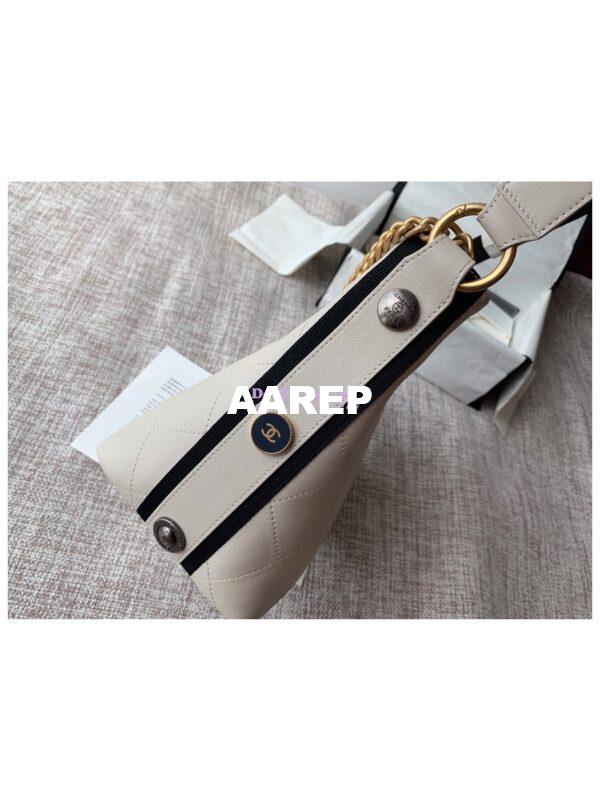Replica Chanel Calfskin Hobo Bag A57573 White 6