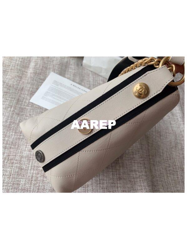 Replica Chanel Calfskin Hobo Bag A57573 White 8