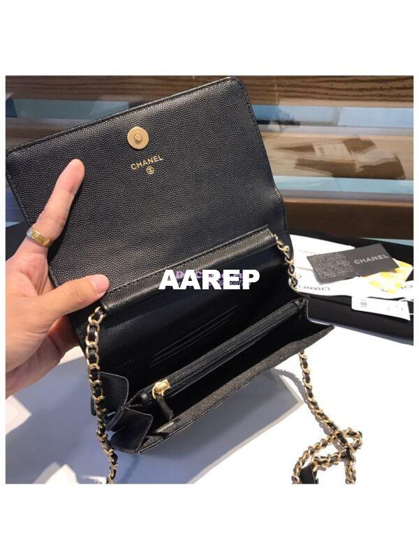 Replica Chanel Boy Square Clutch with Chain WOC A84433 Black 8