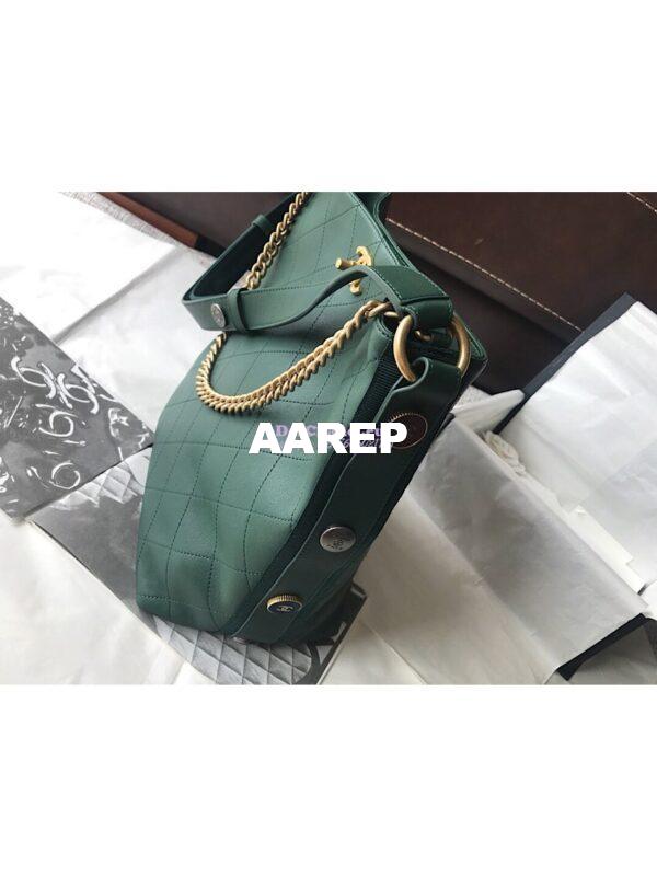 Replica Chanel Calfskin Hobo Bag A57576 Green 2