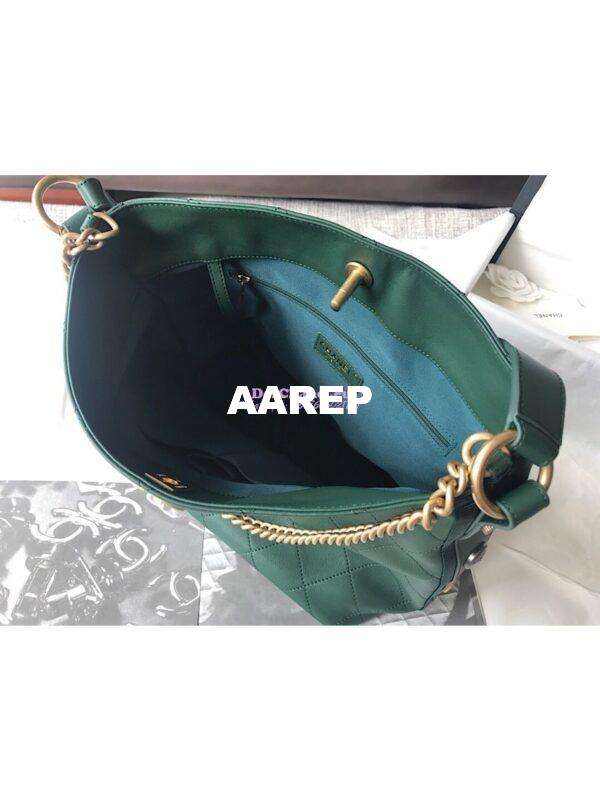 Replica Chanel Calfskin Hobo Bag A57576 Green 5