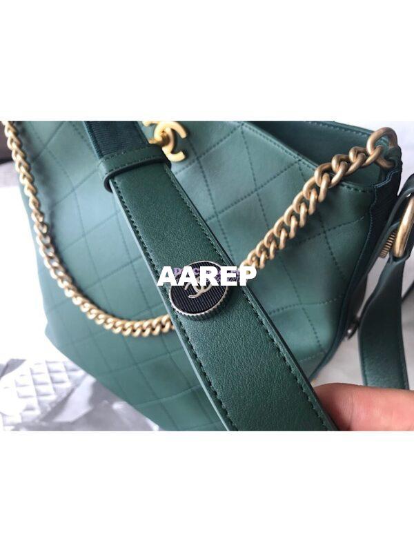 Replica Chanel Calfskin Hobo Bag A57576 Green 11