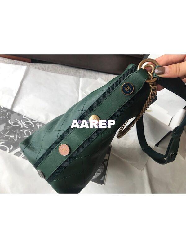 Replica Chanel Calfskin Hobo Bag A57576 Green 12