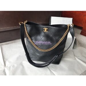 Replica Chanel Calfskin Hobo Bag A57576 Black