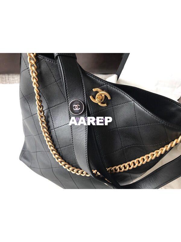 Replica Chanel Calfskin Hobo Bag A57576 Black 7