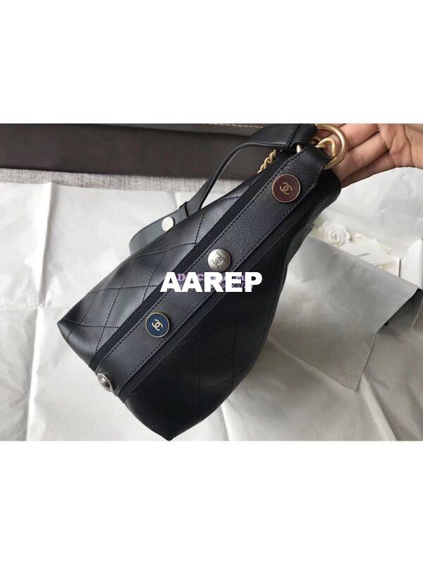 Replica Chanel Calfskin Hobo Bag A57576 Black 10