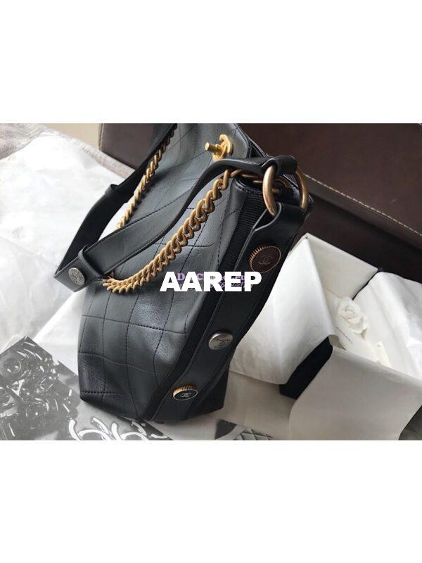 Replica Chanel Calfskin Hobo Bag A57576 Black 16