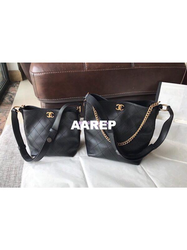 Replica Chanel Calfskin Hobo Bag A57573 Black 11