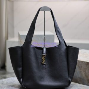 Replica YSL Saint Laurent Le 5 À 7 Bea In Grained Deerskin Leather 763435A Black