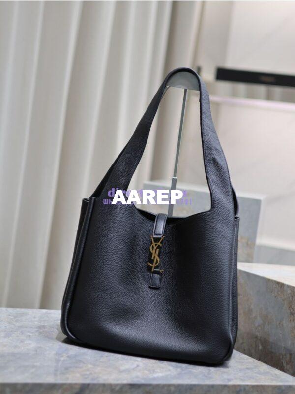 Replica YSL Saint Laurent Le 5 À 7 Bea In Grained Deerskin Leather 763435A Black 4