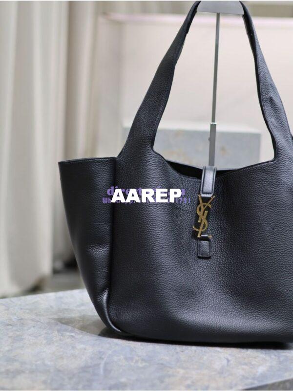 Replica YSL Saint Laurent Le 5 À 7 Bea In Grained Deerskin Leather 763435A Black 5