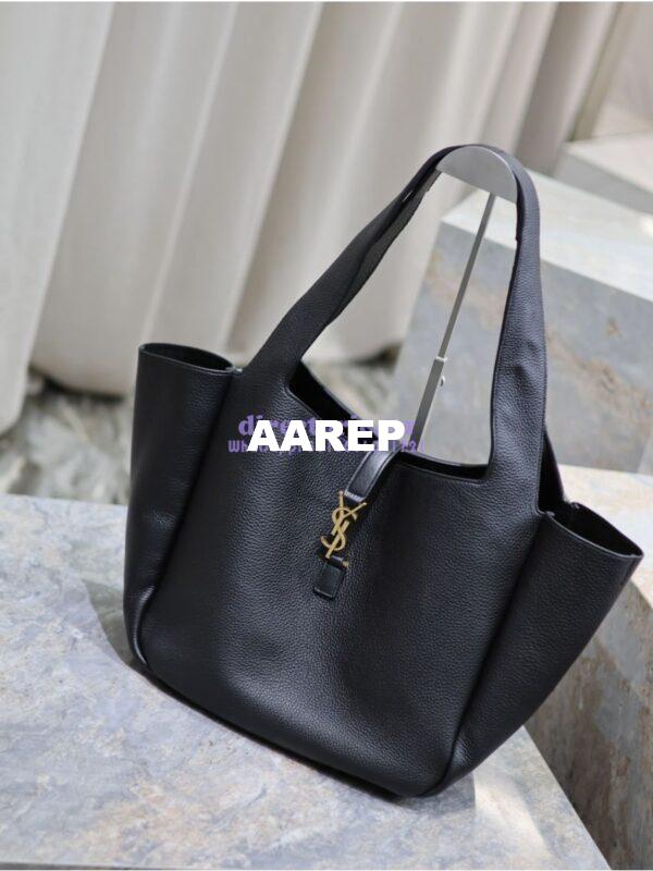 Replica YSL Saint Laurent Le 5 À 7 Bea In Grained Deerskin Leather 763435A Black 6