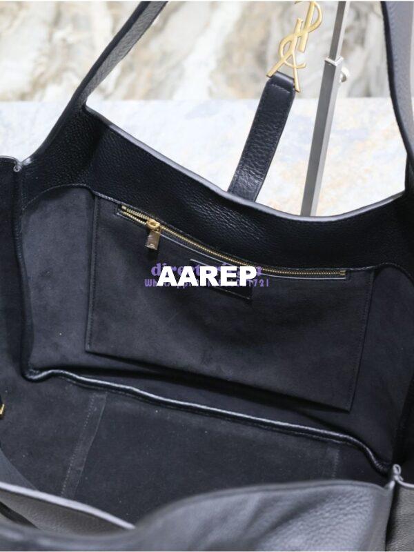 Replica YSL Saint Laurent Le 5 À 7 Bea In Grained Deerskin Leather 763435A Black 11