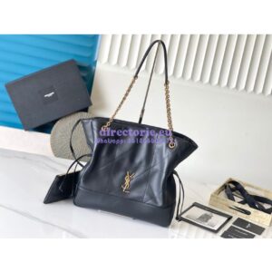 Replica Saint Laurent YSL Jamie Shopping In Lambskin 809824 Black 2