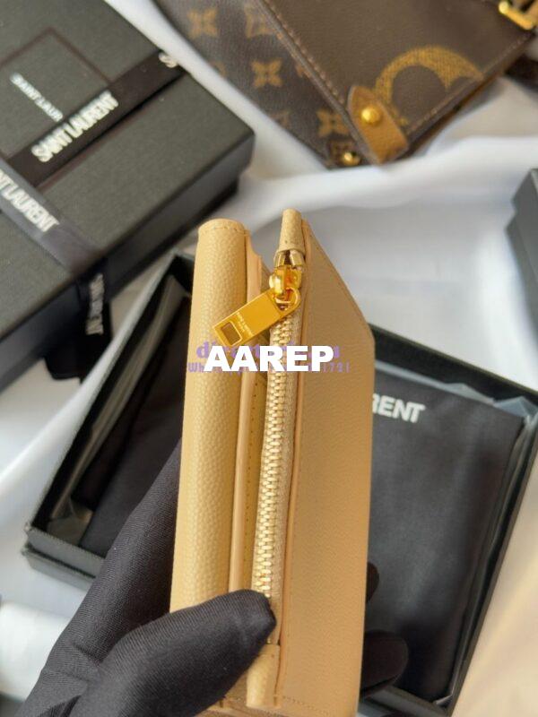 Replica Saint Laurent YSL Uptown Compact Wallet In Grain De Poudre Leather 5822961 Beige 7