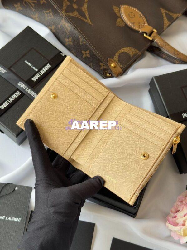 Replica Saint Laurent YSL Uptown Compact Wallet In Grain De Poudre Leather 5822961 Beige 8