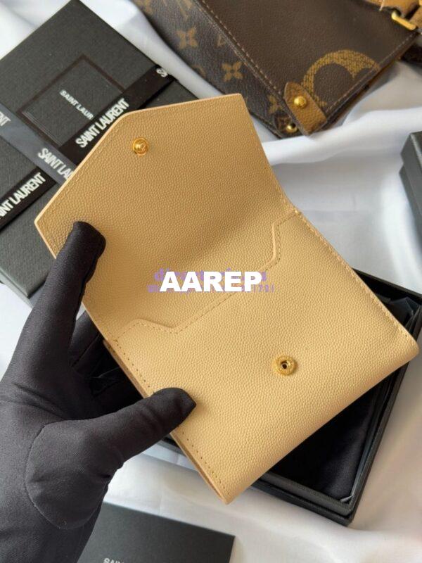 Replica Saint Laurent YSL Uptown Compact Wallet In Grain De Poudre Leather 5822961 Beige 9