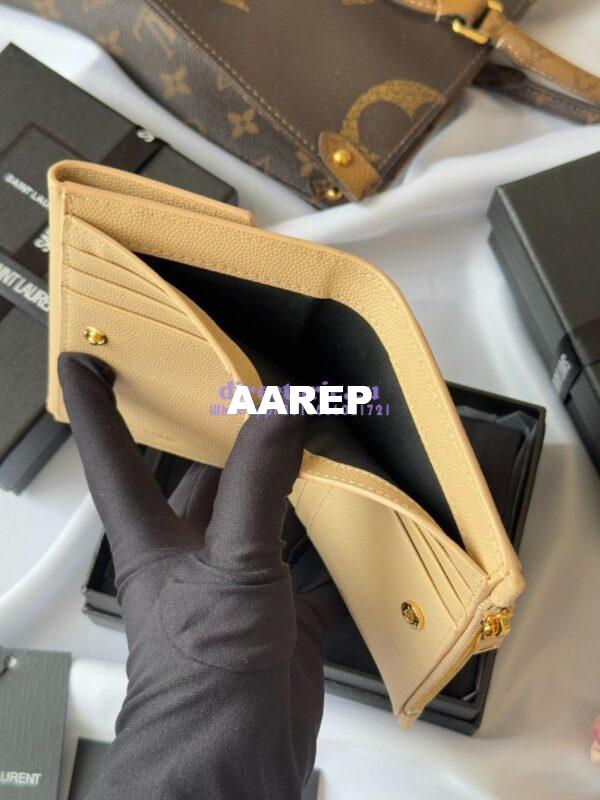 Replica Saint Laurent YSL Uptown Compact Wallet In Grain De Poudre Leather 5822961 Beige 10