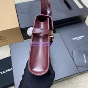 Replica Saint Laurent YSL Manhattan Small In wine Patent Leather with Gold Hardware 727766 2