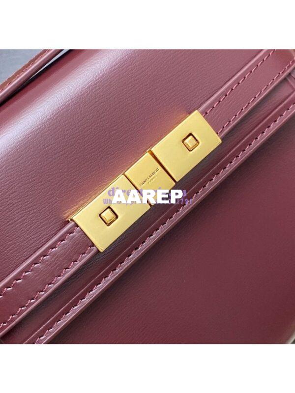 Replica Saint Laurent YSL Manhattan Small In wine Patent Leather with Gold Hardware 727766 5
