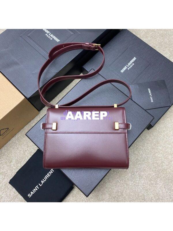 Replica Saint Laurent YSL Manhattan Small In wine Patent Leather with Gold Hardware 727766 6
