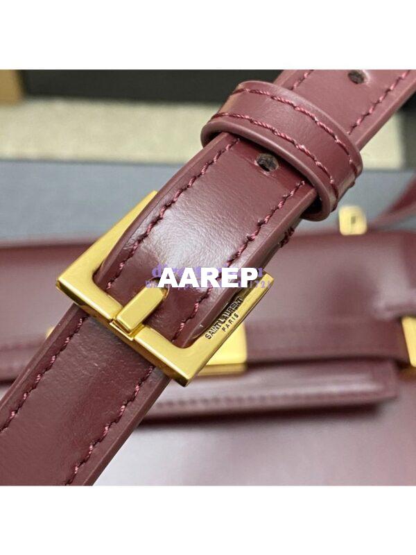 Replica Saint Laurent YSL Manhattan Small In wine Patent Leather with Gold Hardware 727766 8