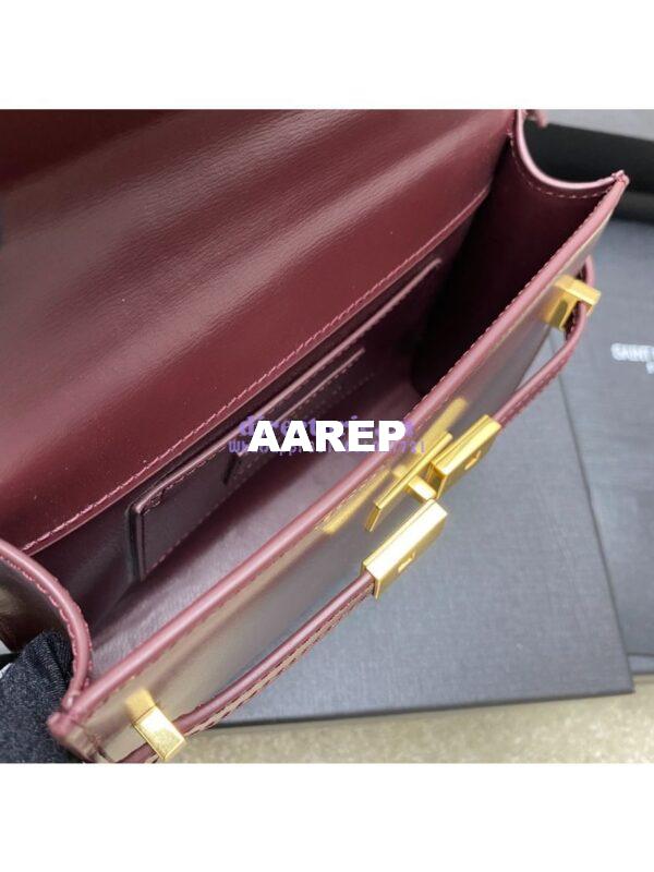Replica Saint Laurent YSL Manhattan Small In wine Patent Leather with Gold Hardware 727766 10