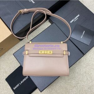 Replica Saint Laurent YSL Manhattan Small In Nude Patent Leather with Gold Hardware 727766