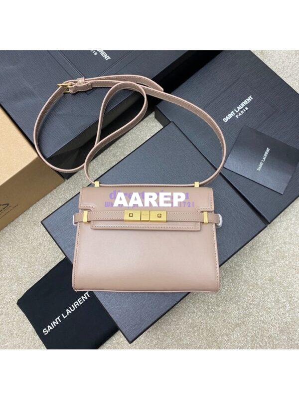 Replica Saint Laurent YSL Manhattan Small In Nude Patent Leather with Gold Hardware 727766 3