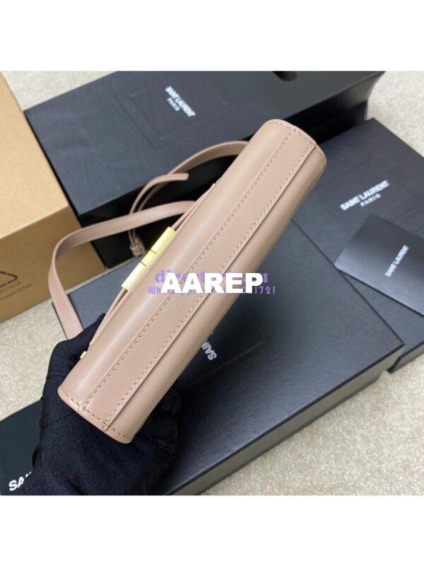 Replica Saint Laurent YSL Manhattan Small In Nude Patent Leather with Gold Hardware 727766 5