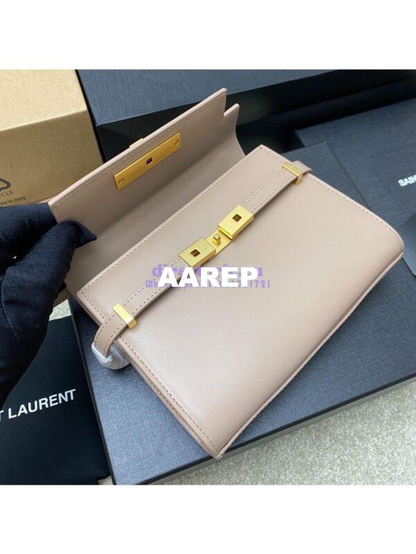 Replica Saint Laurent YSL Manhattan Small In Nude Patent Leather with Gold Hardware 727766 7