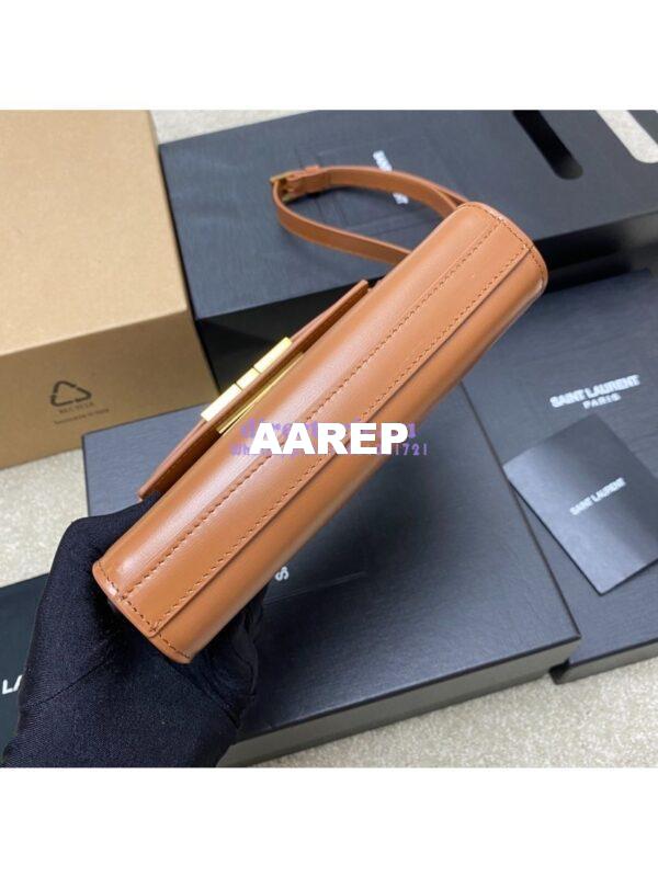 Replica Saint Laurent YSL Manhattan Small In Brown Patent Leather with Gold Hardware 727766 5