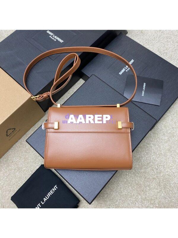 Replica Saint Laurent YSL Manhattan Small In Brown Patent Leather with Gold Hardware 727766 7