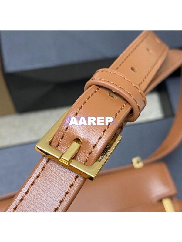 Replica Saint Laurent YSL Manhattan Small In Brown Patent Leather with Gold Hardware 727766 8