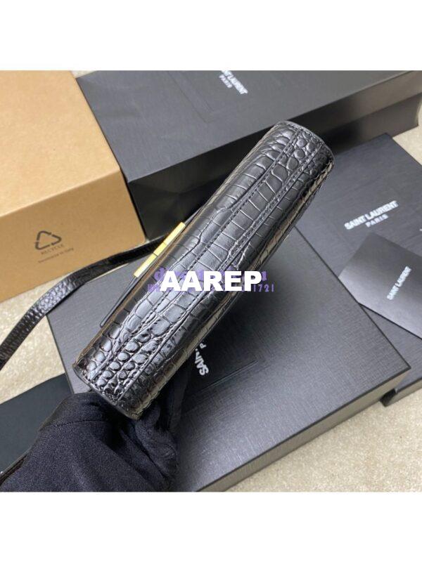 Replica Saint Laurent YSL Manhattan Small In black crocodile embossed Leather with Gold Hardware 727766 5