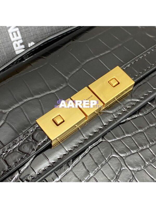 Replica Saint Laurent YSL Manhattan Small In black crocodile embossed Leather with Gold Hardware 727766 6