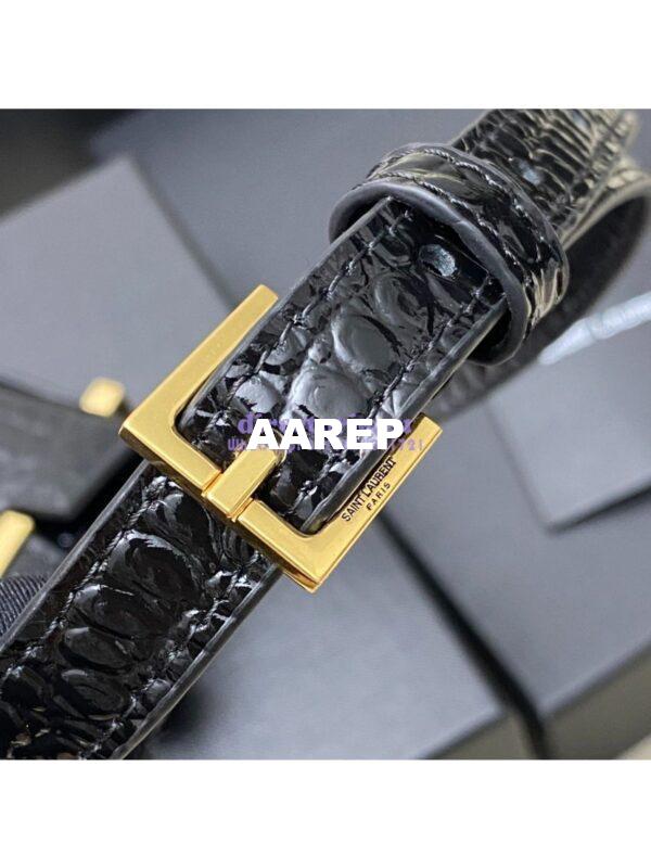 Replica Saint Laurent YSL Manhattan Small In black crocodile embossed Leather with Gold Hardware 727766 8