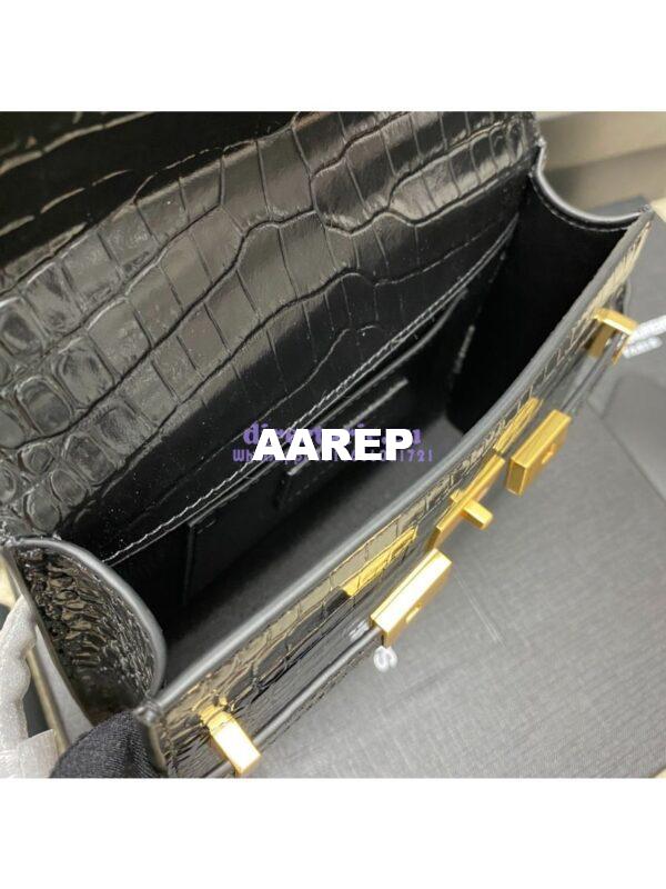 Replica Saint Laurent YSL Manhattan Small In black crocodile embossed Leather with Gold Hardware 727766 10