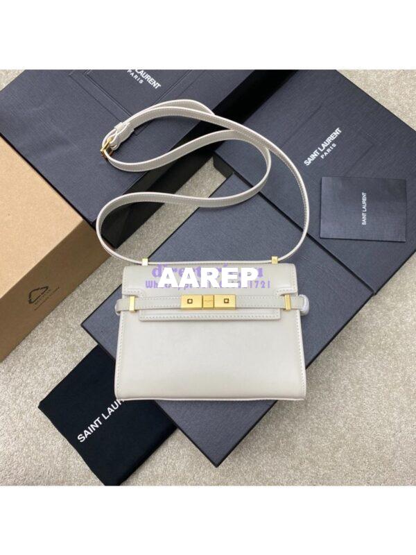 Replica Saint Laurent YSL Manhattan Small In white Patent Leather with Gold Hardware 727766 3