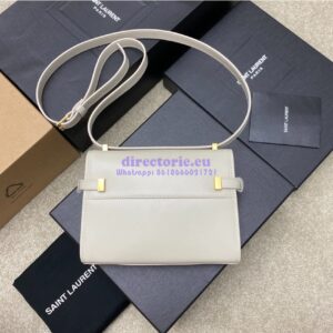 Replica Saint Laurent YSL Manhattan Small In white Patent Leather with Gold Hardware 727766 2