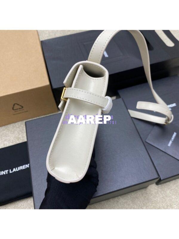 Replica Saint Laurent YSL Manhattan Small In white Patent Leather with Gold Hardware 727766 5