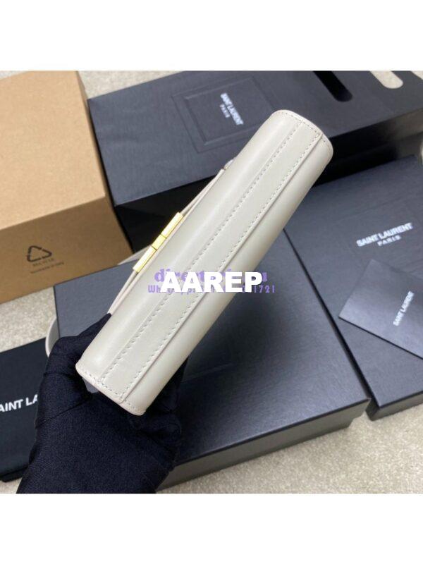 Replica Saint Laurent YSL Manhattan Small In white Patent Leather with Gold Hardware 727766 6
