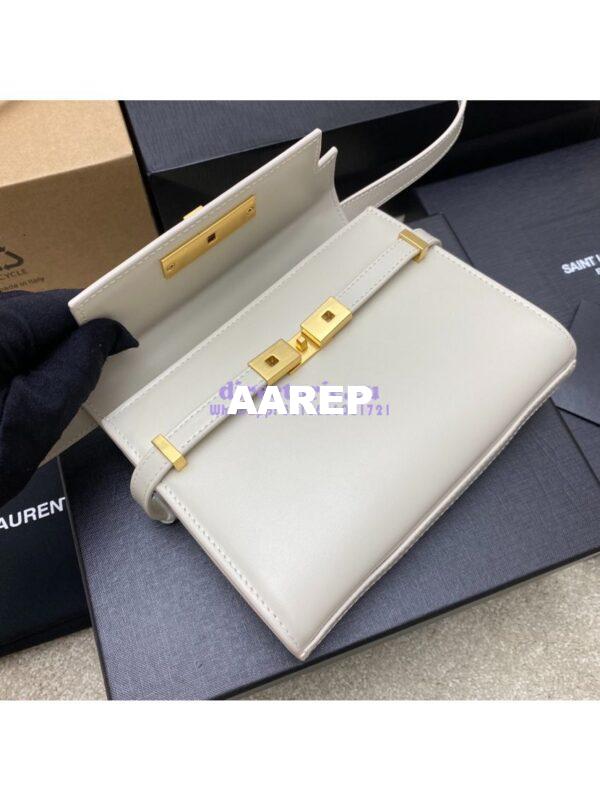 Replica Saint Laurent YSL Manhattan Small In white Patent Leather with Gold Hardware 727766 8